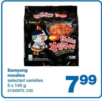 Wholesale Club Samyang noodles, 5 x 140 g offer