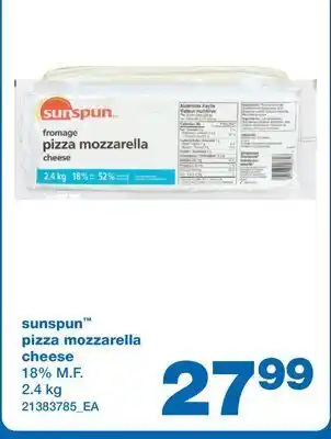 Wholesale Club Sunspun™ pizza mozzarella cheese, 2.4 kg offer