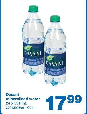 Wholesale Club Dasani mineralized water, 24 x 591 ml offer
