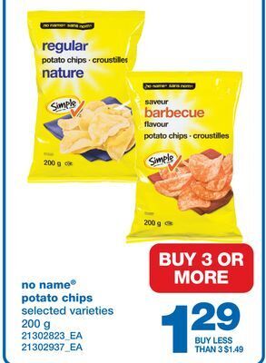 Wholesale Club No name® potato chips, 200 g offer