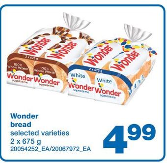 Wholesale Club Wonder bread, 2 x 675 g offer