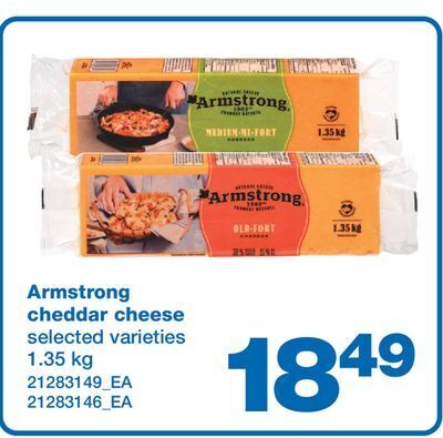 Wholesale Club Armstrong cheddar cheese, 1.35 kg offer