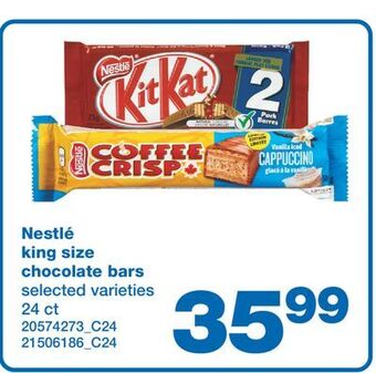 Wholesale Club Nestlé king size chocolate bars, 24 ct offer