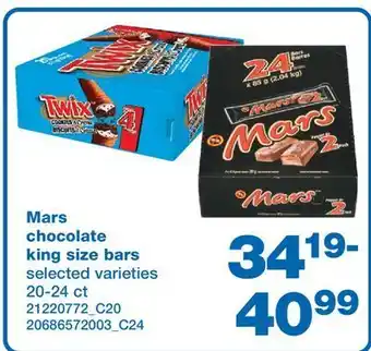 Wholesale Club Mars chocolate king size bars, 20-24 ct offer