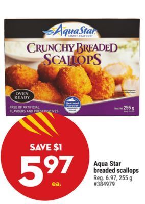 Giant Tiger Aqua star breaded scallops offer