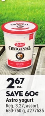 Giant Tiger Astro yogurt offer