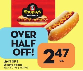 Giant Tiger Shopsy's wieners offer