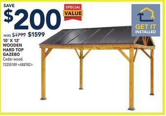 RONA 10' x 12' wooden hard top gazebo offer