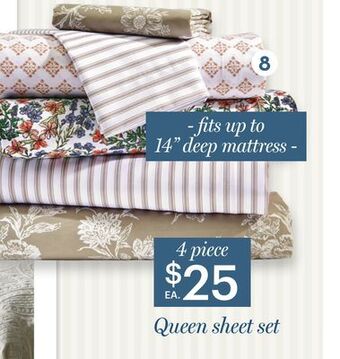 Giant Tiger Queen sheet set offer