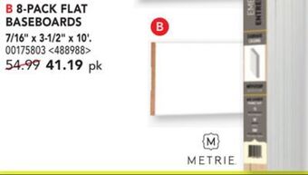 RONA Metrie 8-pack flat baseboard 7/16 x 3-1/2 x 10' offer