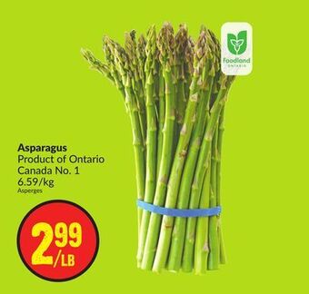 Chalo FreshCo Asparagus product of ontario canada no. 1 6.59/kg offer