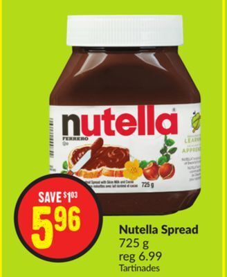Chalo FreshCo Nutella spread 725 g offer