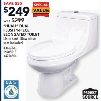 RONA Project source huali dual flush 1-piece elongated toilet offer