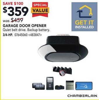 RONA Chamberlain garage door opener offer