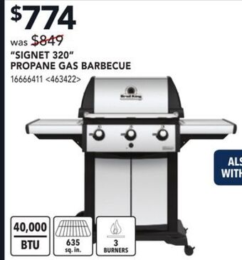 RONA Broil king signet 320 propane gas barbecue offer