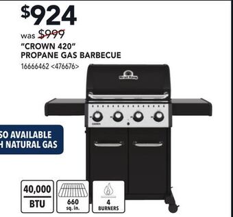 RONA Broil king crown 420 propane gas barbecue offer