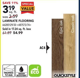 RONA Quickstyle laminate flooring offer