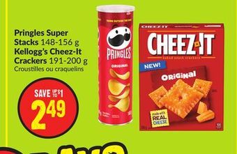 Chalo FreshCo Pringles super stacks 148-156 g kellogg's cheez-it crackers 191-200 g offer
