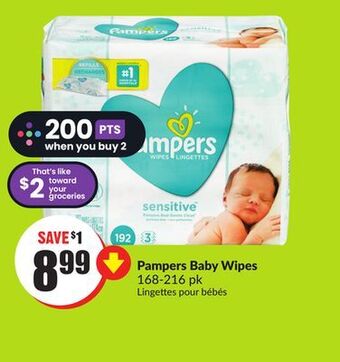 Chalo FreshCo Pampers baby wipes 168-216 pk offer