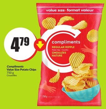 Chalo FreshCo Compliments value size potato chips 750 g offer