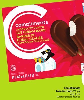 FreshCo Compliments twin ice pops 24 pk offer