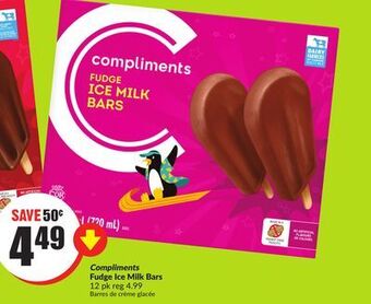 FreshCo Compliments fudge ice milk bars 12 pk offer