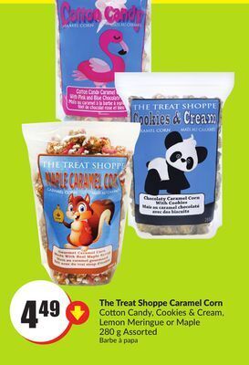 FreshCo The treat shoppe caramel corn cotton candy, cookies & cream, lemon meringue or maple 280 g assorted offer