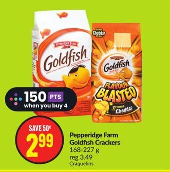 FreshCo Pepperidge farm goldfish crackers 168-227 g offer