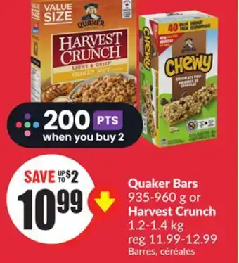 FreshCo Quaker bars 935-960 g or harvest crunch 1.2-1.4 kg offer