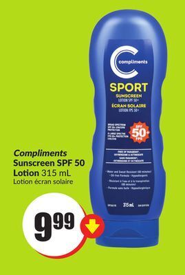 FreshCo Compliments sunscreen spf 50 lotion 315 ml offer