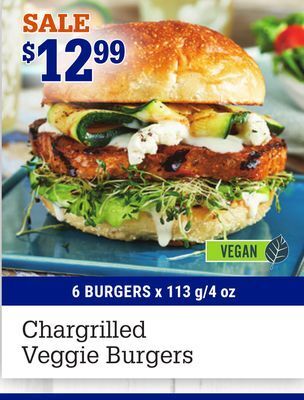 M & M Food Market Chargrilled veggie burgers offer