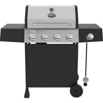 Walmart Expert grill 4-burner propane gas grill with side burner and stainless steel lid offer