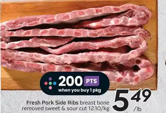 Sobeys Fresh pork side ribs offer