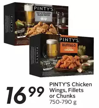 Sobeys Pinty's chicken wings, fillets or chunks offer