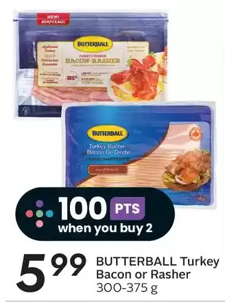Sobeys Butterball turkey bacon or rasher offer