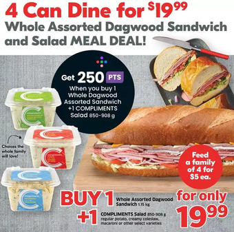 Sobeys Dagwood sandwich and salad meal deal! offer