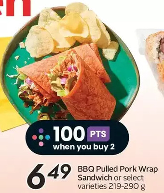 Sobeys Bbq pulled pork wrap sandwich offer