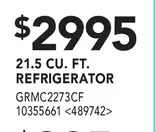 Lowe's Frigidaire gallery 21.5 cu. ft. refrigerator offer