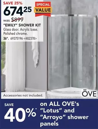 Lowe's Ove emily shower kit offer