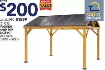 Lowe's 10' x 12' wooden hard top gazebo offer