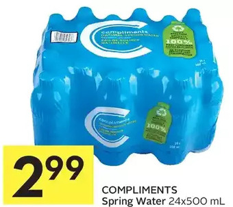 Foodland Compliments spring water offer