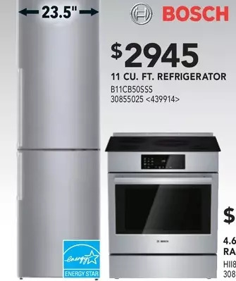 Lowe's Bosch 11 cu. ft. refrigerator offer