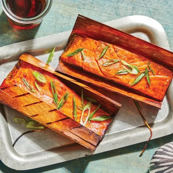 M & M Food Market Cedar wrapped glazed salmon (2 pack) offer