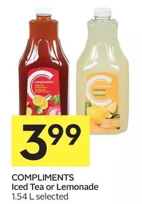 Foodland Compliments iced tea or lemonade offer