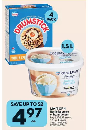 Giant Tiger Nestle ice cream offer