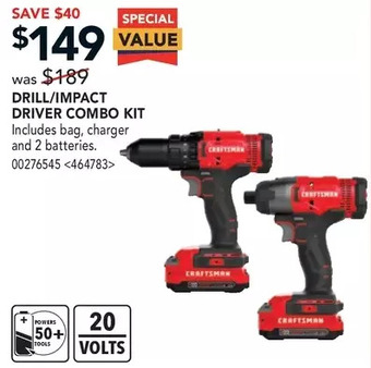 Lowe's Craftsman 1/2 drill offer