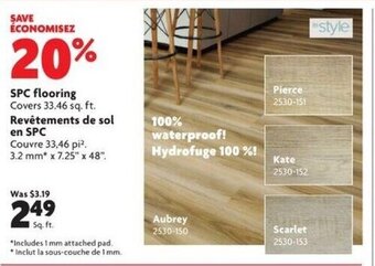 Home Hardware SPC flooring Covers 33.46 sq. ft offer