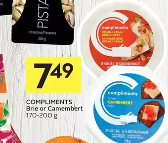 Foodland Compliments brie or camembert offer