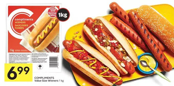 Foodland Compliments value size wieners offer