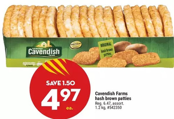 Giant Tiger Cavendish farms hash brown patties offer
